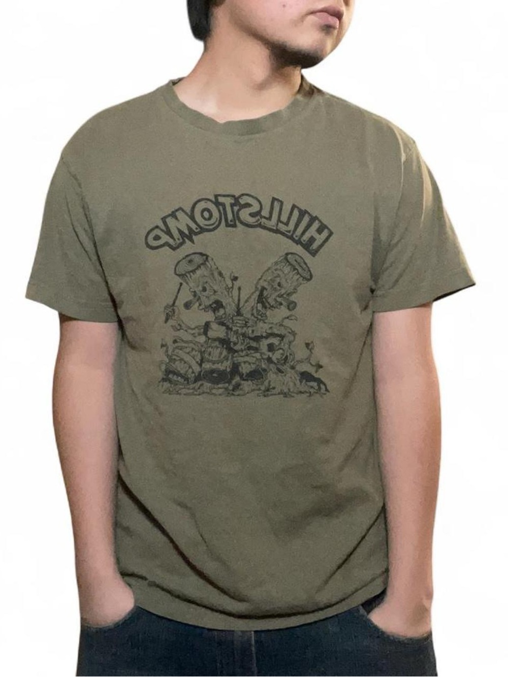 Hillstomp‎ Stump Logo Olive Green Graphic Band T-Shirt
